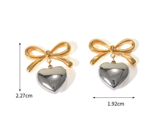Aretes Lourdes Dorado y Plateado