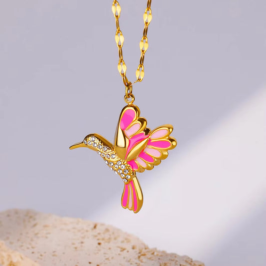 Collar Colibrí Rosa