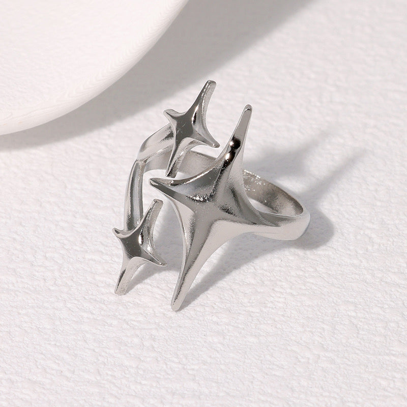 Anillo Estrellas Plateado