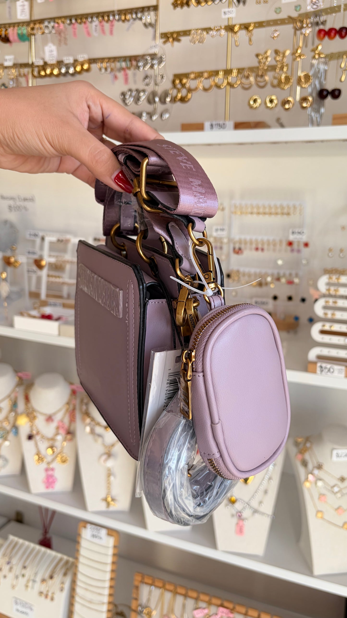 Bolsa mini morado metálico Steve Madden