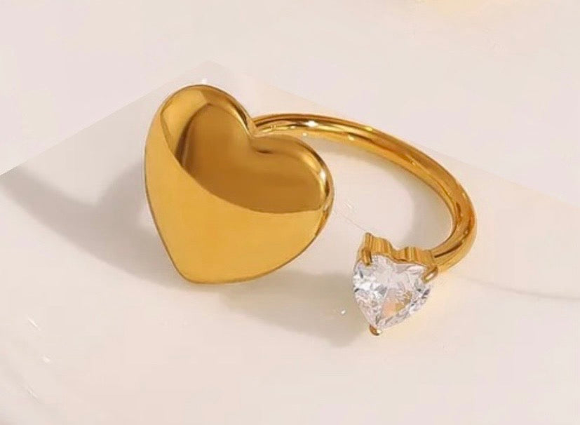 Anillo Corazones Brillo