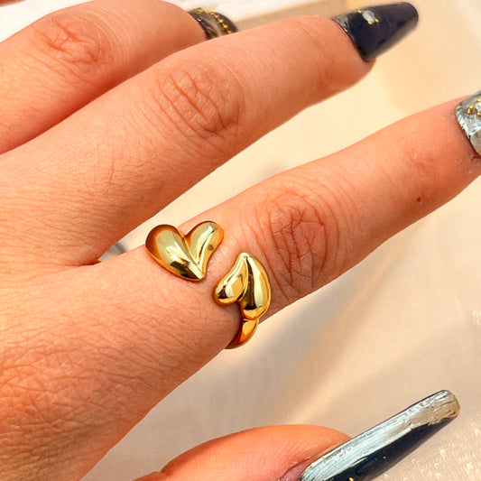 Anillo Corazones Dorado