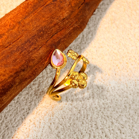 Anillo Flores Rosa