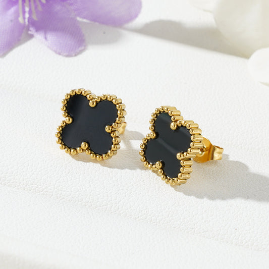 Aretes Trébol Negros