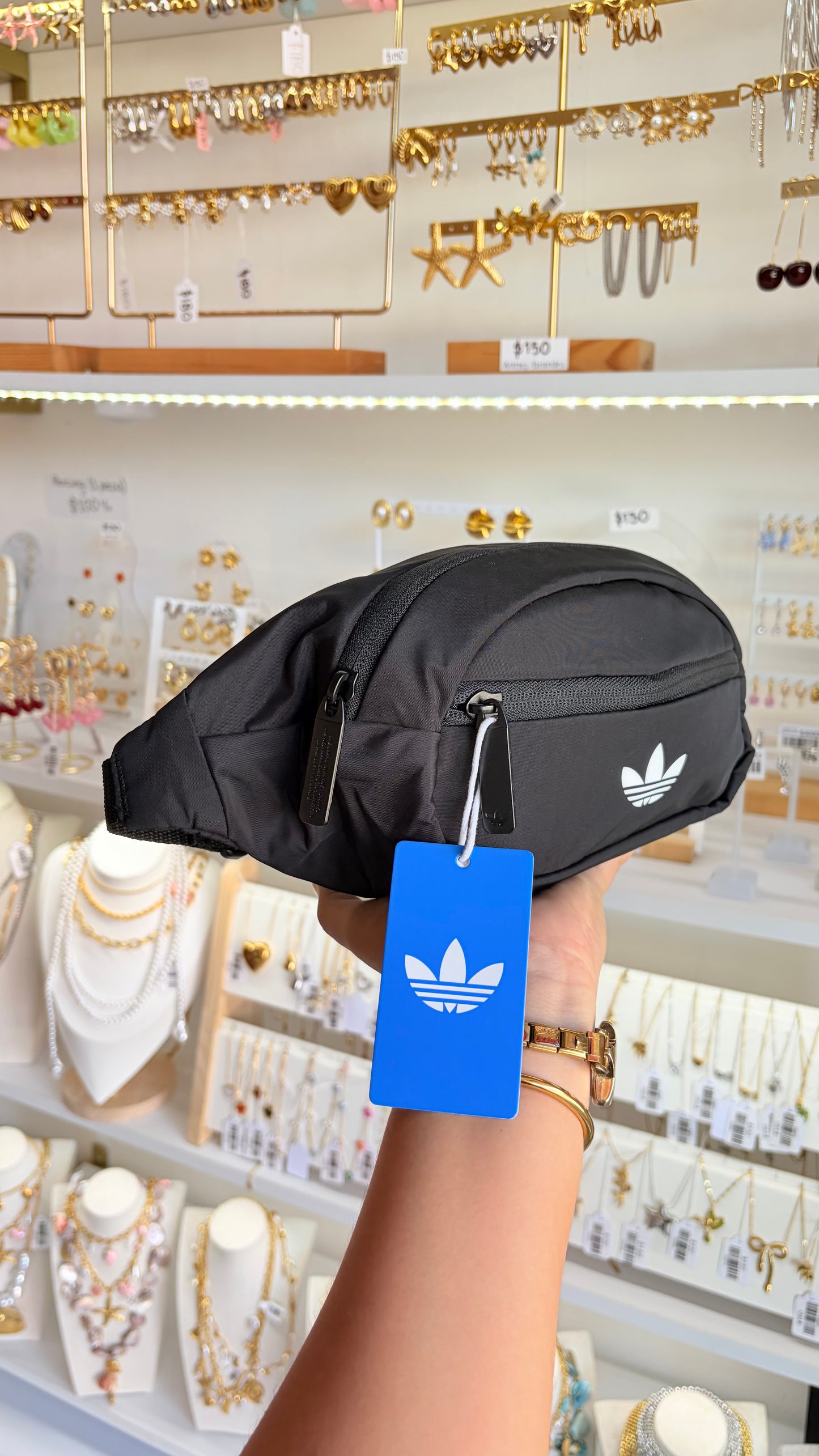 Cangurera Unisex Negra Adidas