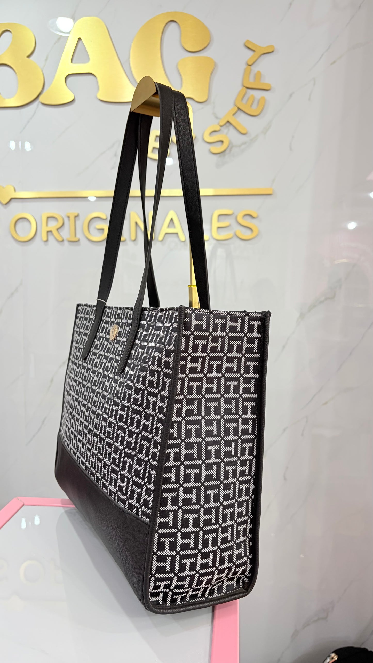 Bolsa Dama Tote Negra Tommy Hilfiger