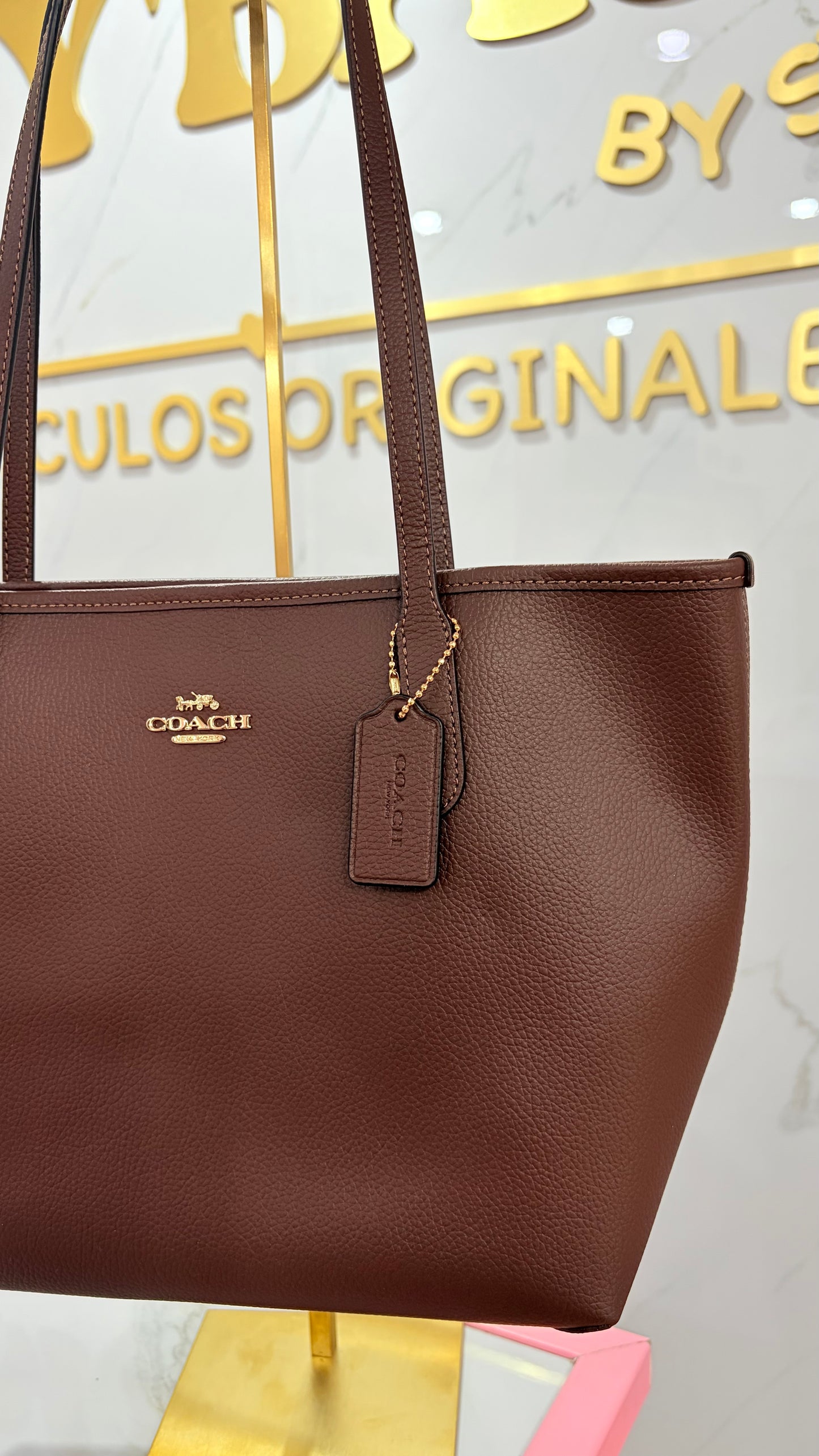 Bolsa Dama City Tote Mediana Chocolate Coach