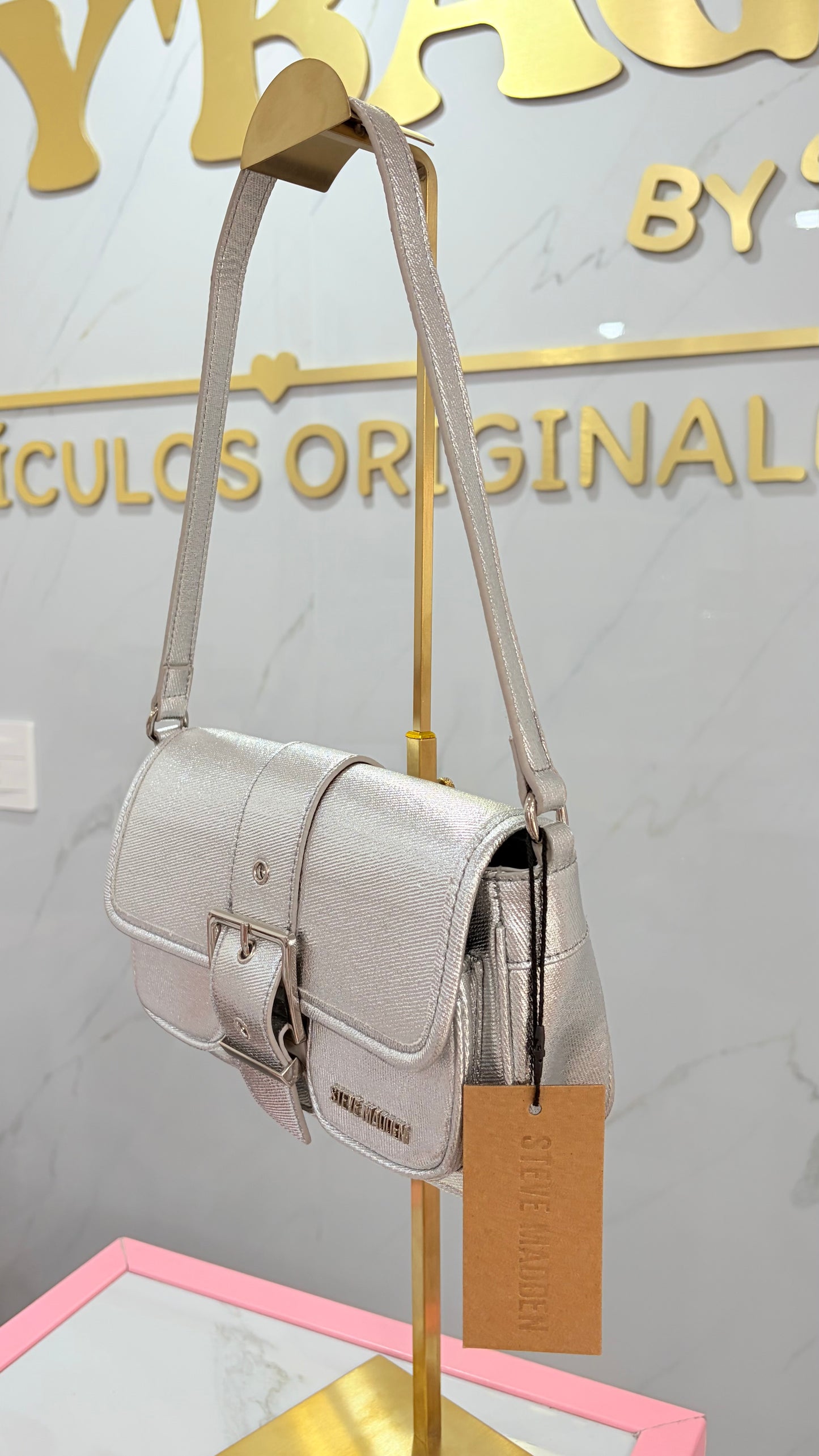 Bolsa Dama Plateada Steve Madden