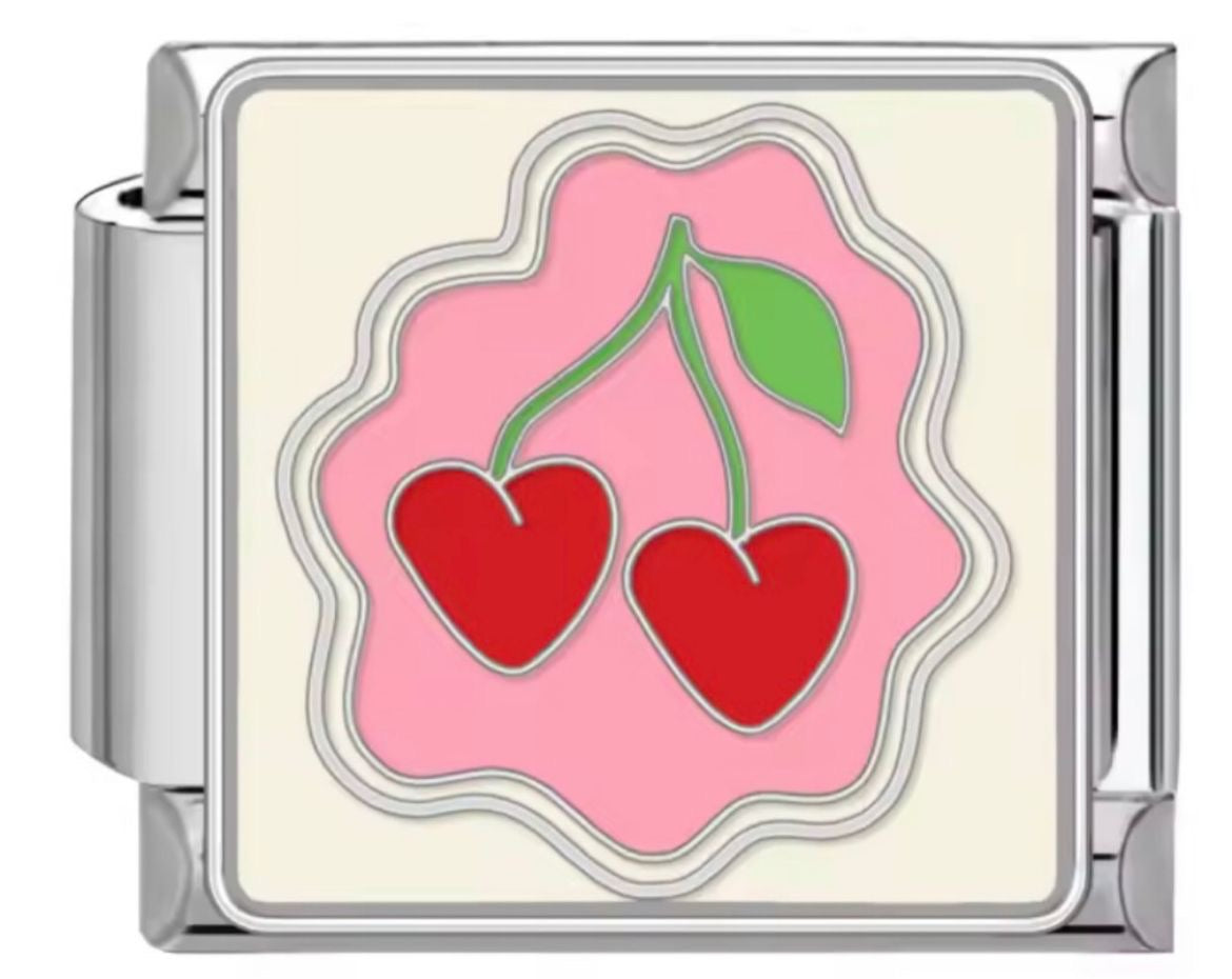 Charm Italiano Cereza Con Rosa