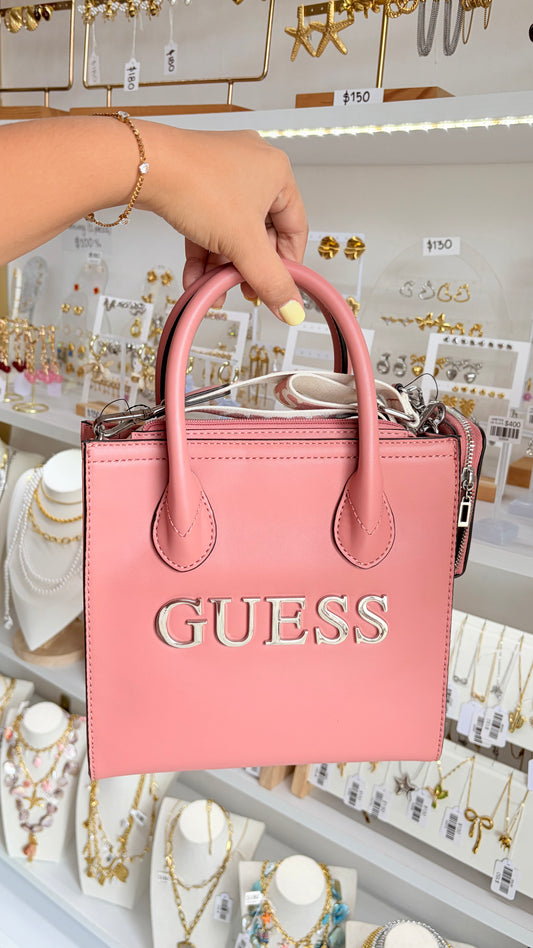 Bolsa Dama Rosa Con Monedero Guess