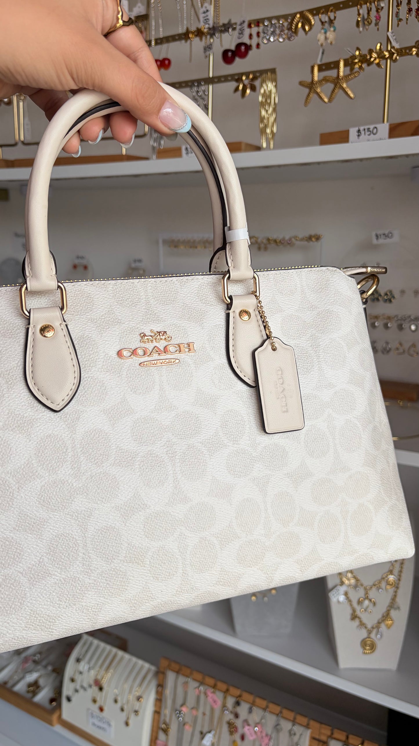 Bolsa Georgia Satchel Blanca Coach