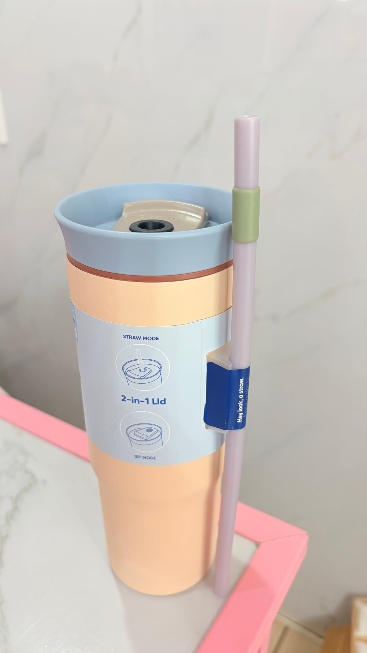 Termo Beige Y Azul 710 ml Owala