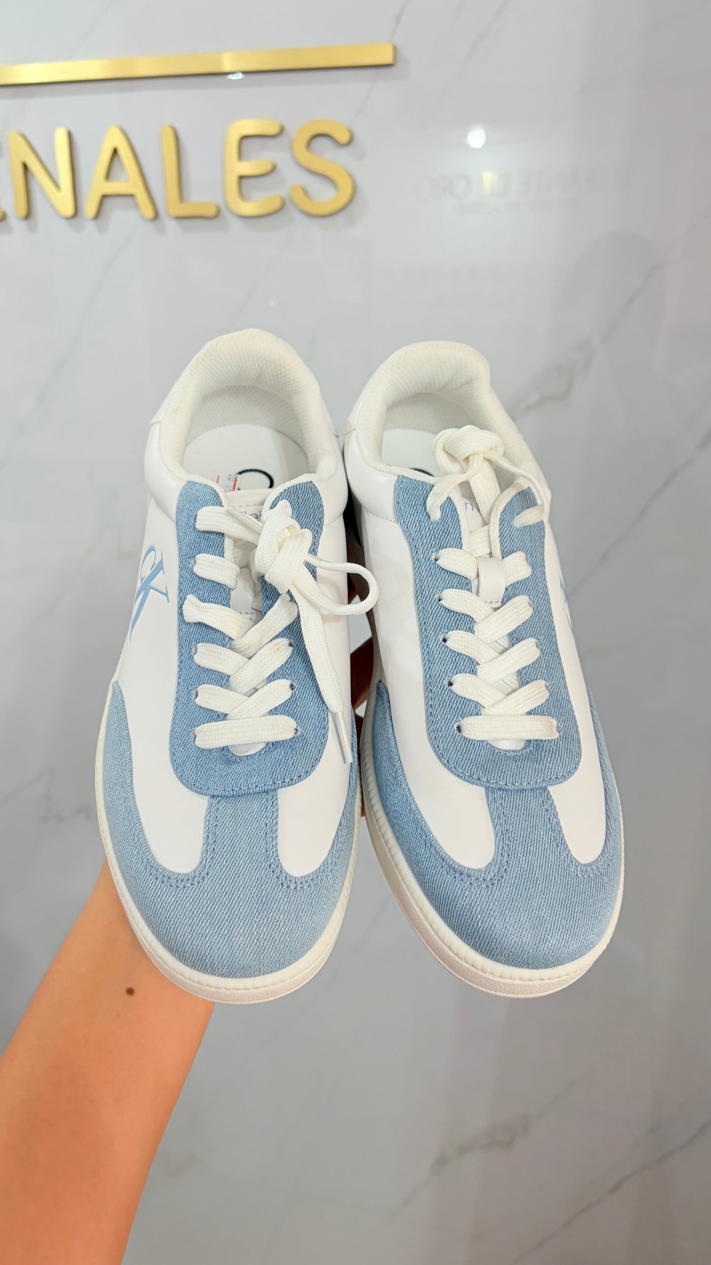 Tenis 5mx Blanco Y Azules Calvin Klein