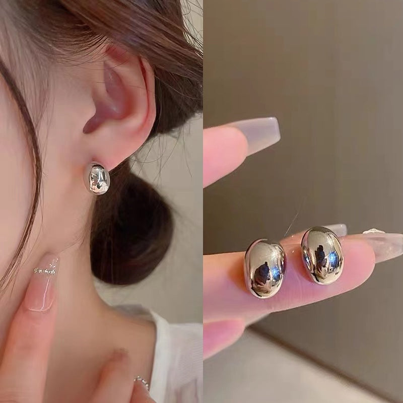 Aretes Ovalados Plateados