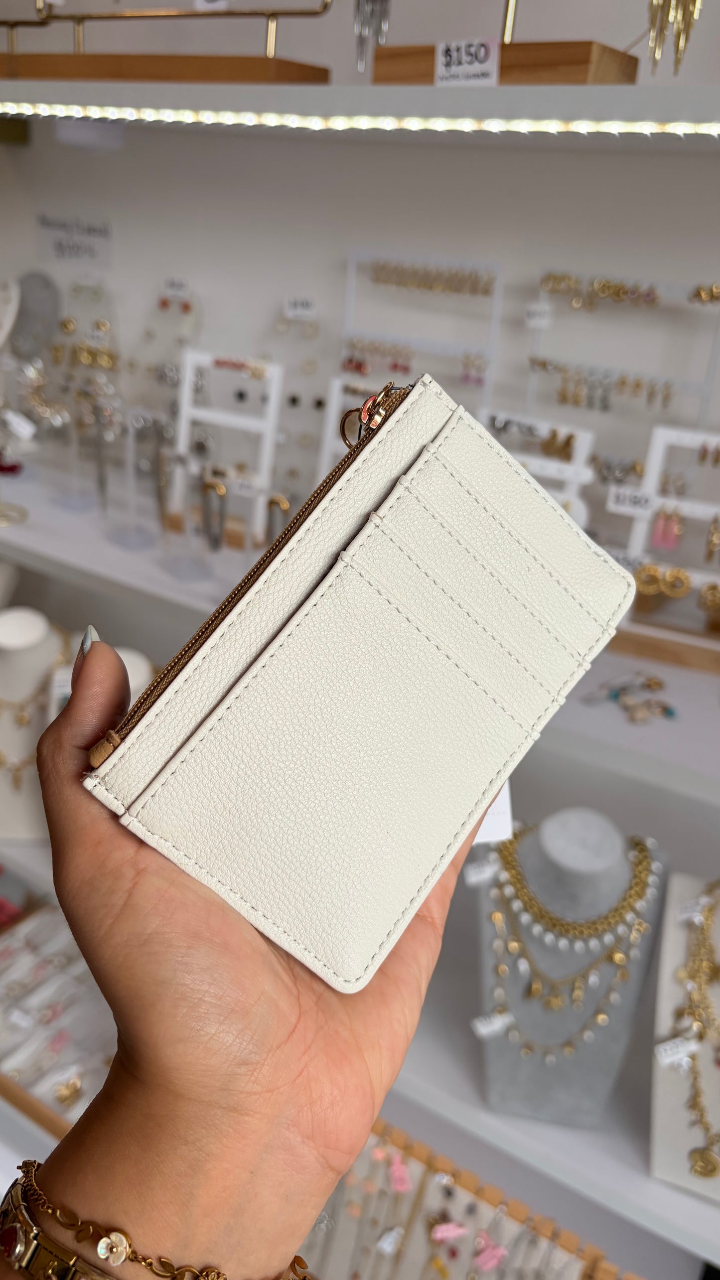 Monedero Dama Beige Y Blanco Tommy Hilfiger