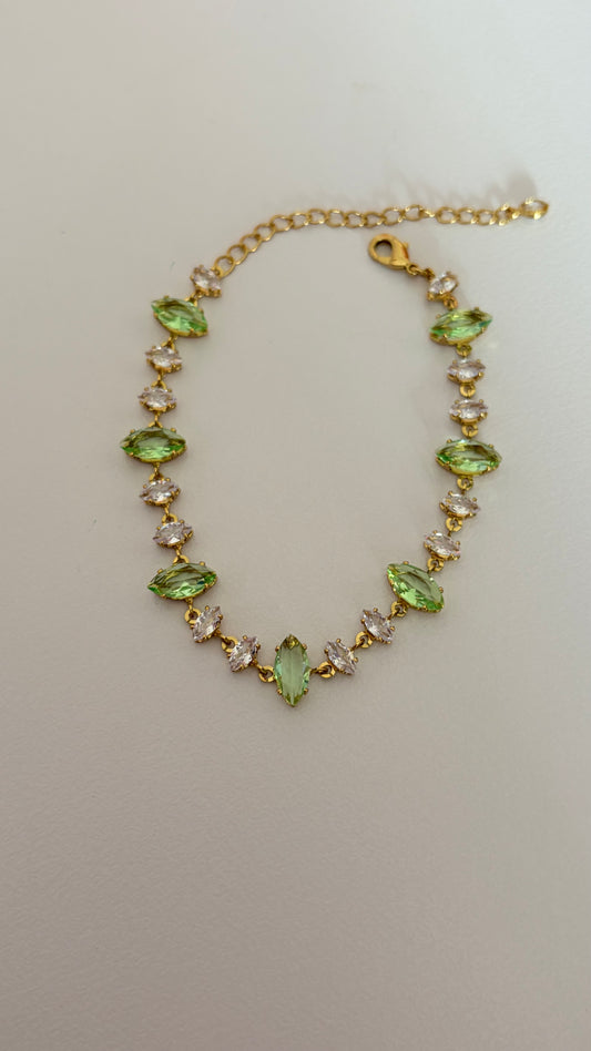 Pulsera Piedras Ovaladas Verdes