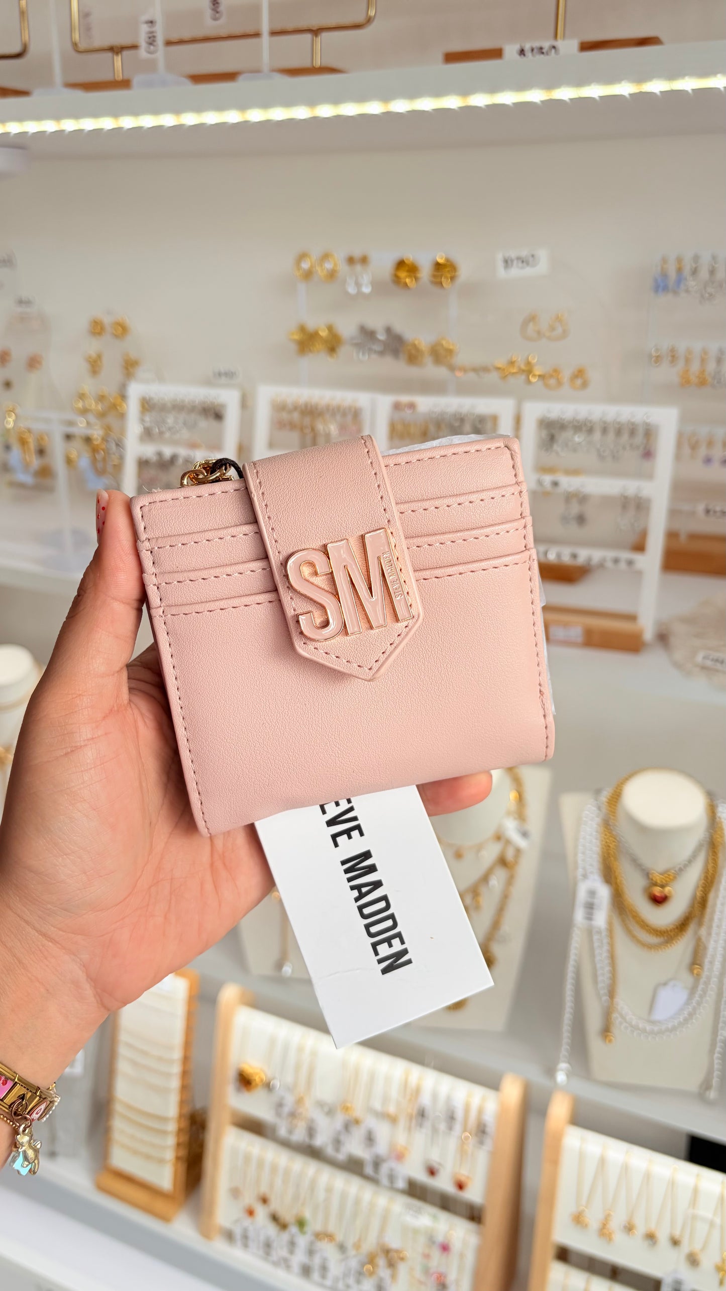Monedero / Tarjetero Dama Beige Rosa Steve Madden