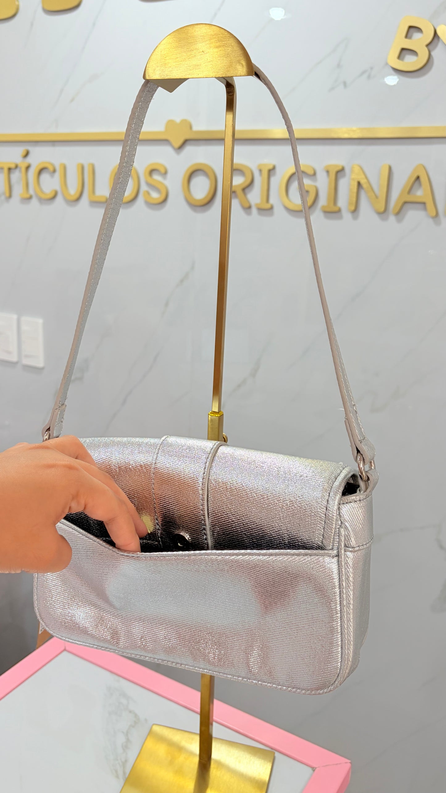 Bolsa Dama Plateada Steve Madden