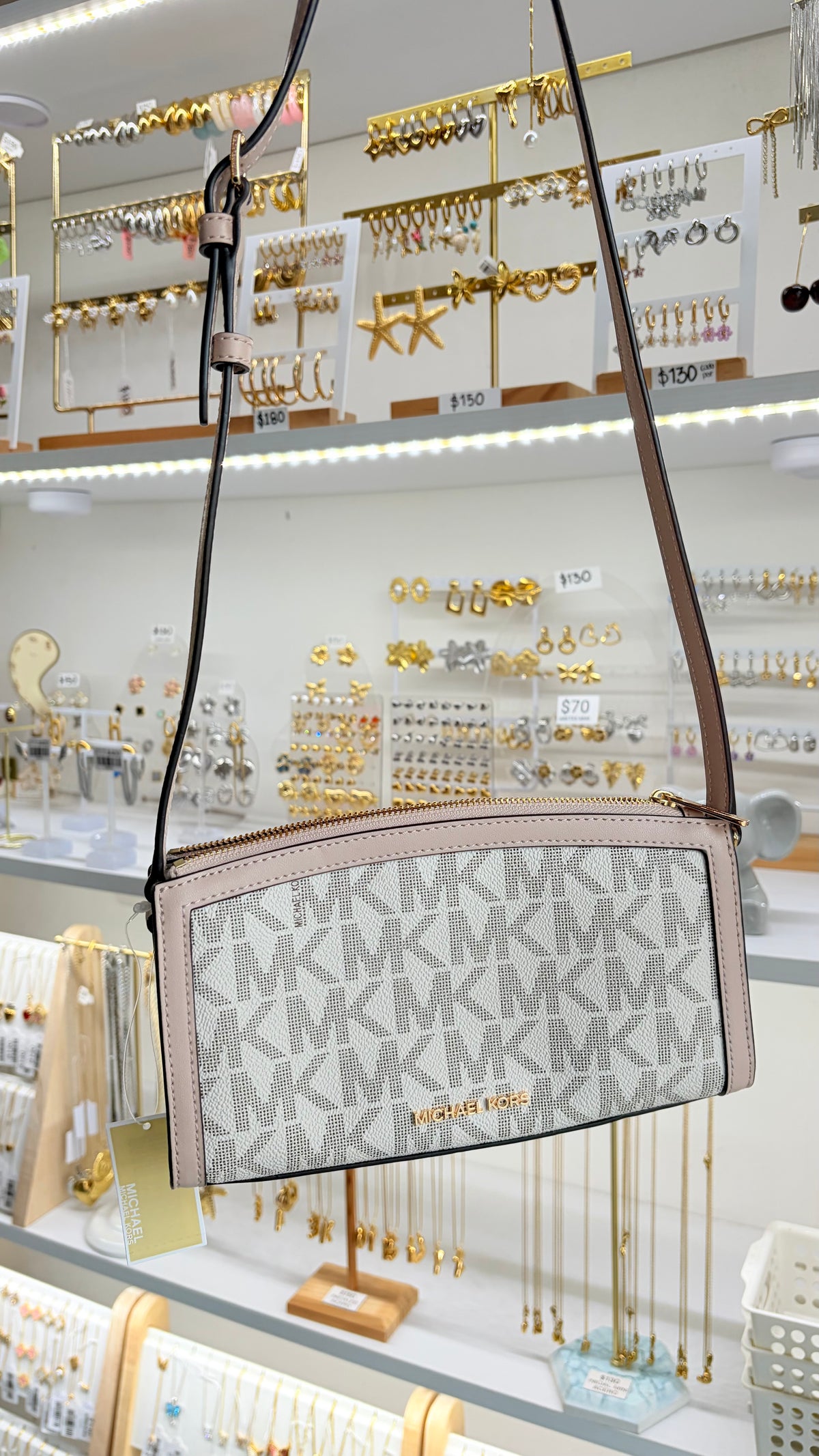 Bolsa Crossbody Vainilla Y Rosa Michael Kors