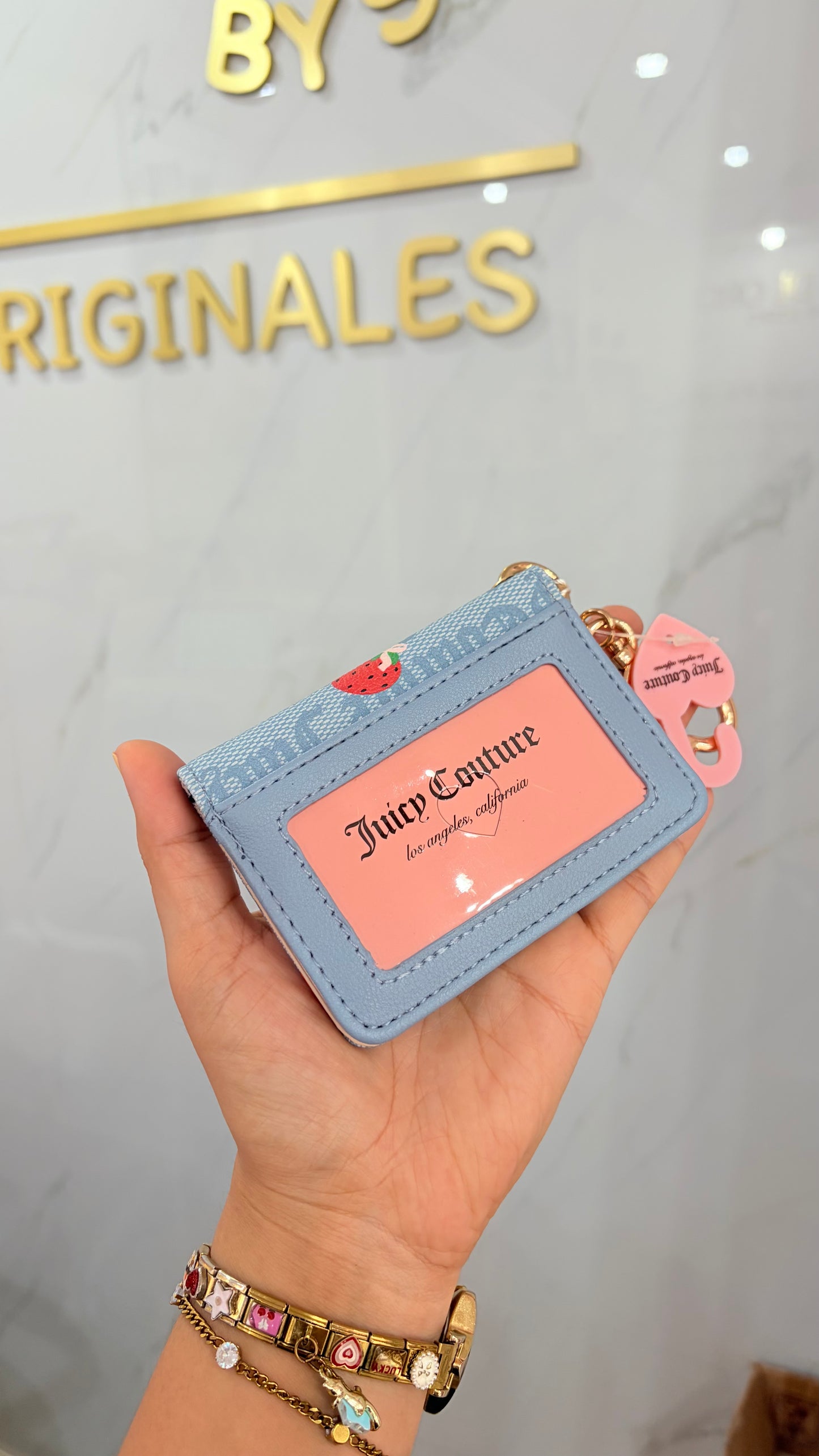 Tarjetero Dama Azul Con Fresas🍓 Juicy Couture