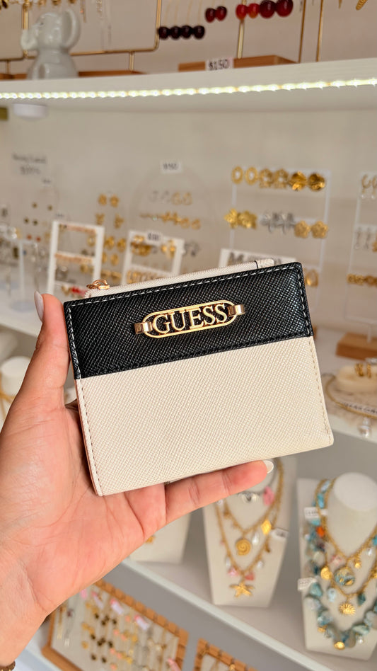Cartera Dama Negra Y Beige Guess