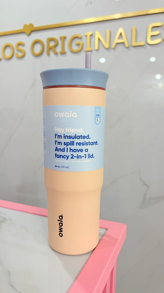 Termo Beige Y Azul 710 ml Owala