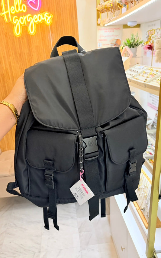 Mochila Dama Negra Grande PINK