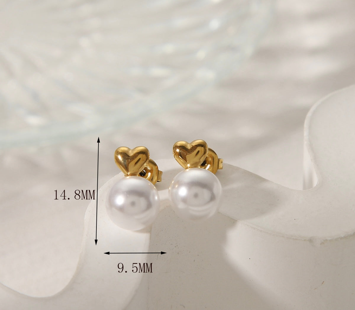 Aretes Perla Corazón