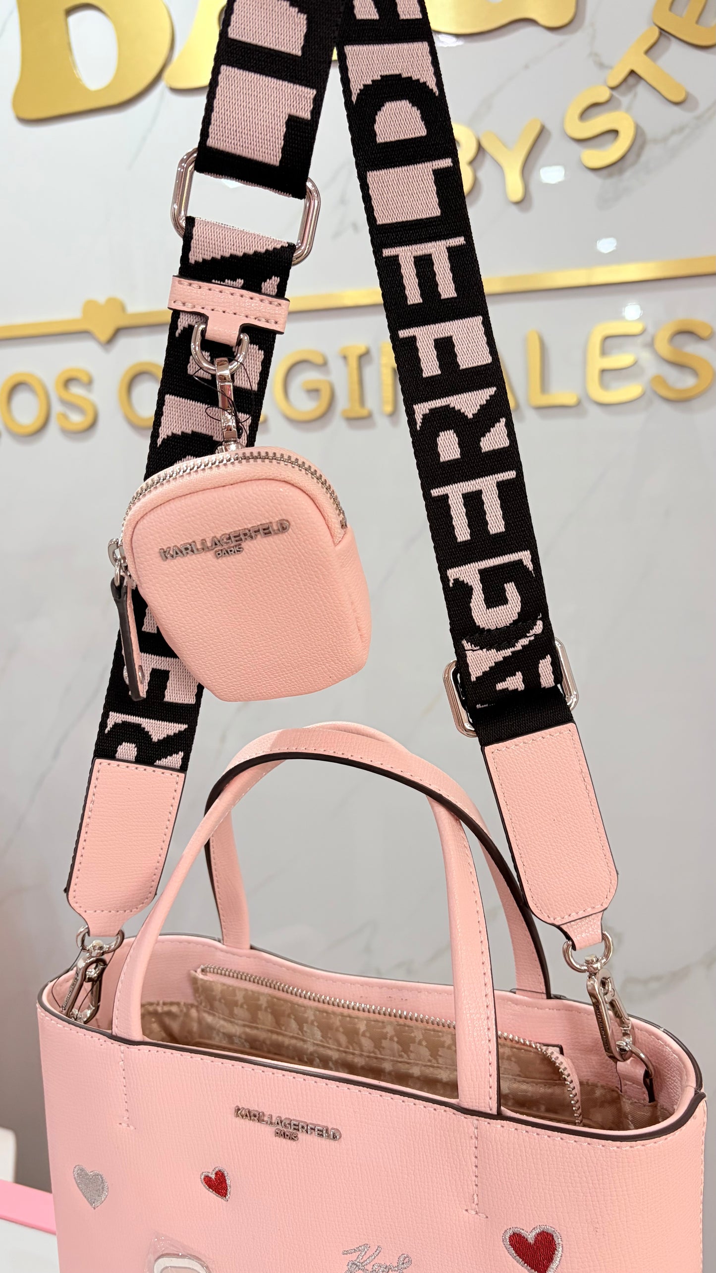 Bolsa Dama Crossbody Rosa Karl Lagerfeld