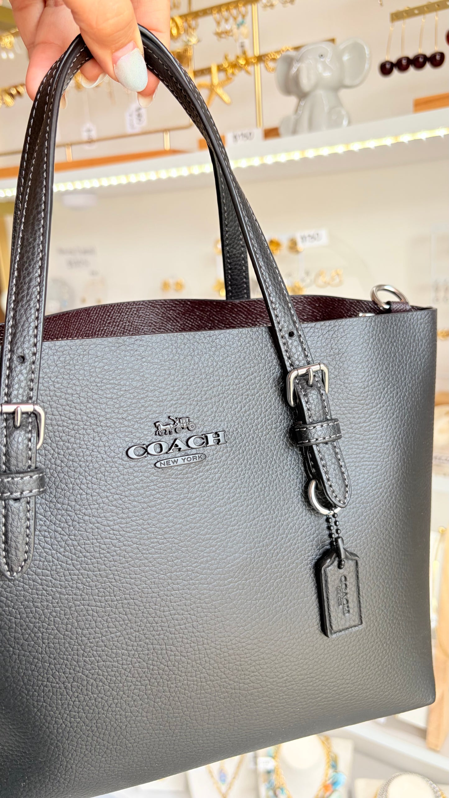 Bolsa Dama Negra Mollie 25 Coach