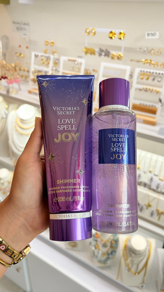 Dúo body mist y crema Love Spell Joy Shimmer Victoria’s Secret