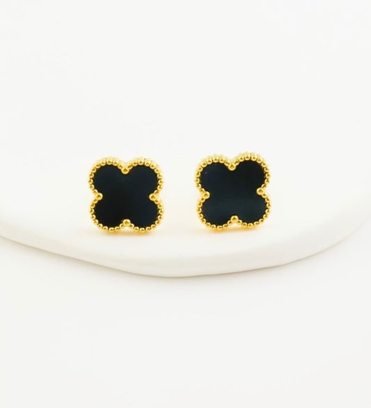 Aretes Trébol Negros