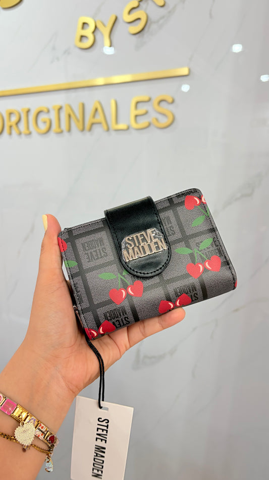 Cartera Dama Negra Con Cerezas🍒 Steve Madden