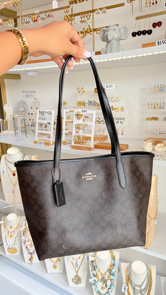 Bolsa Dama City Tote Mediana Chocolate Coach