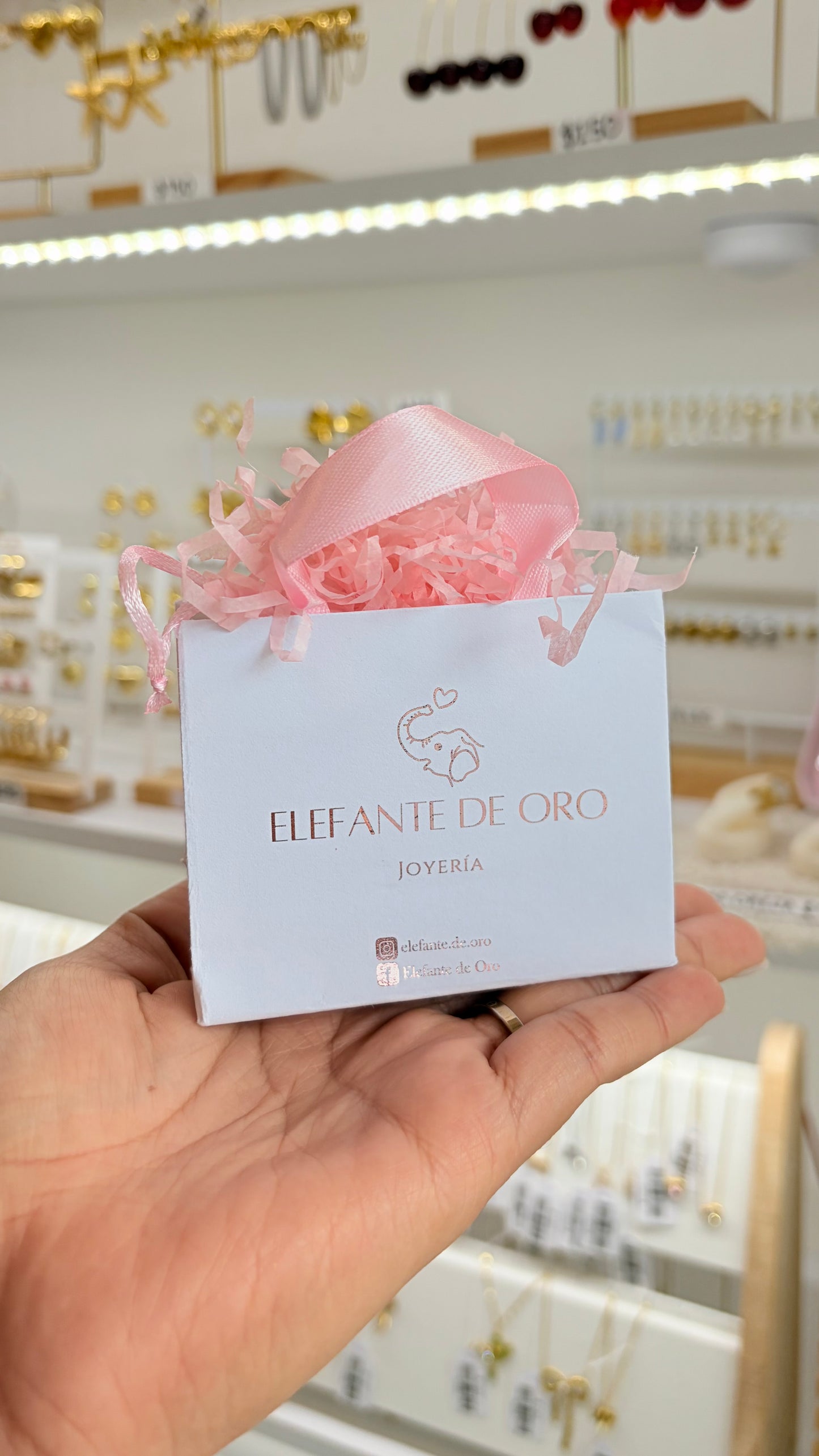Bolsita De Regalo Blanco Y Rosa Joyería 9x7cm