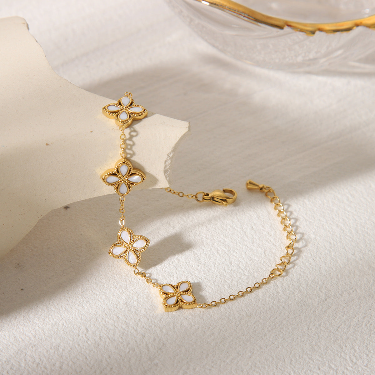 Pulsera Trébol Blanca