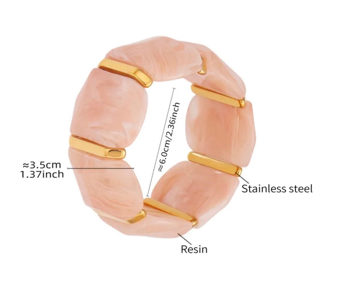 Brazalete Maxi Piedras Rosas
