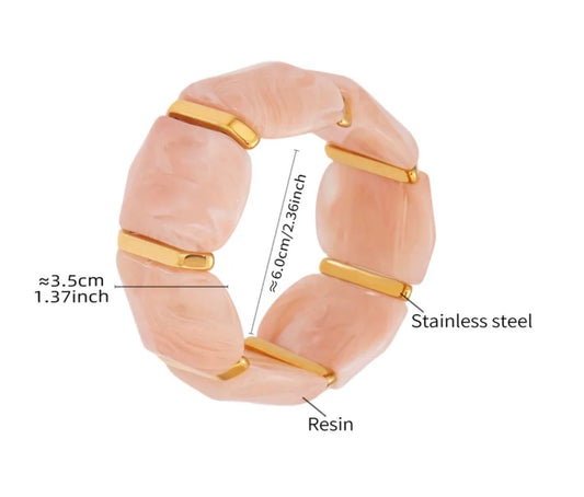 Brazalete Maxi Piedras Rosas