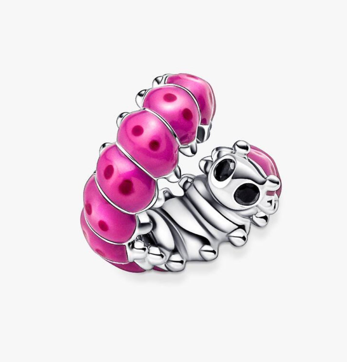 Charm Chapado Oruga Rosa