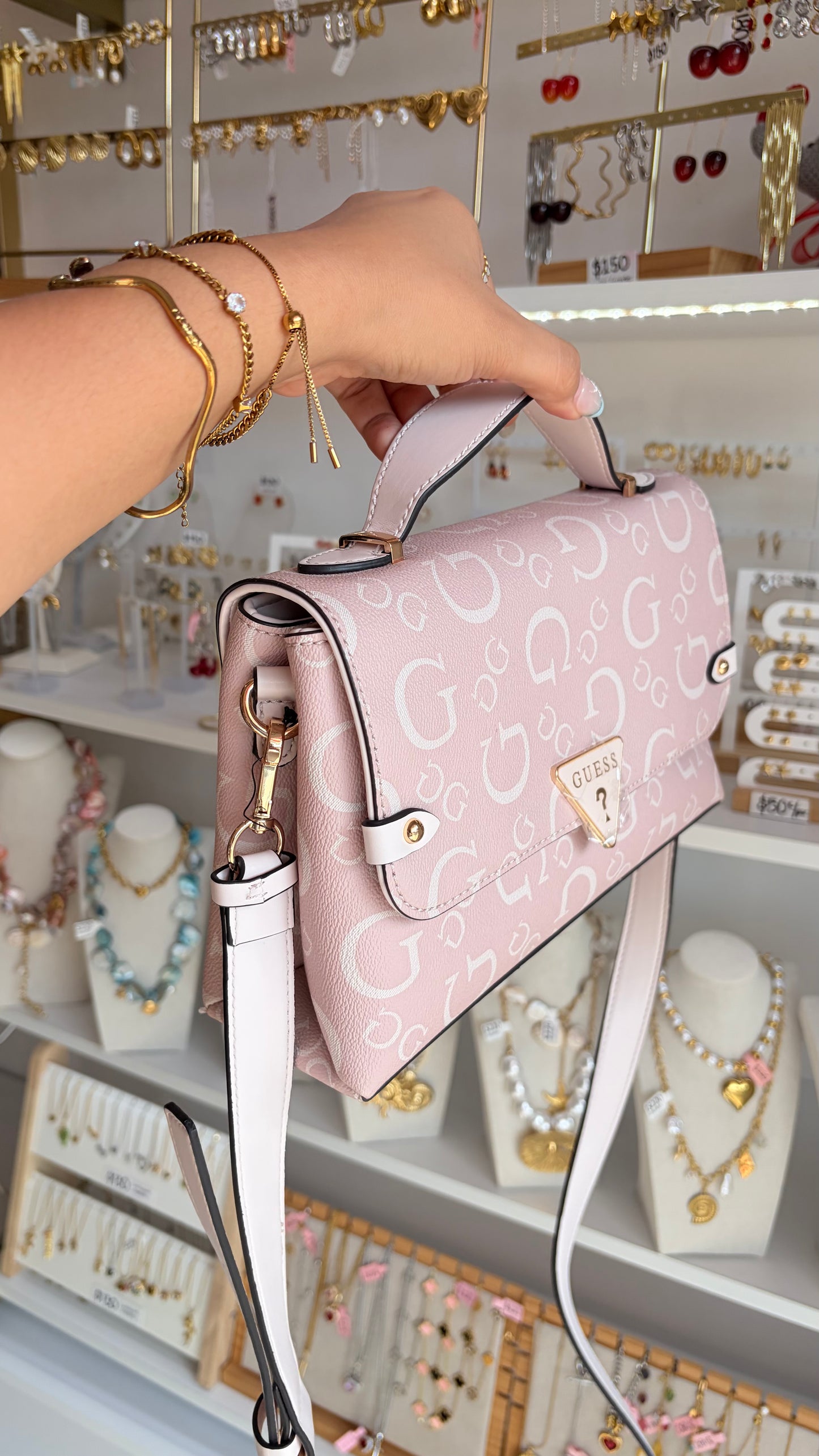 Bolsa Dama Crossbody Rosa Guess