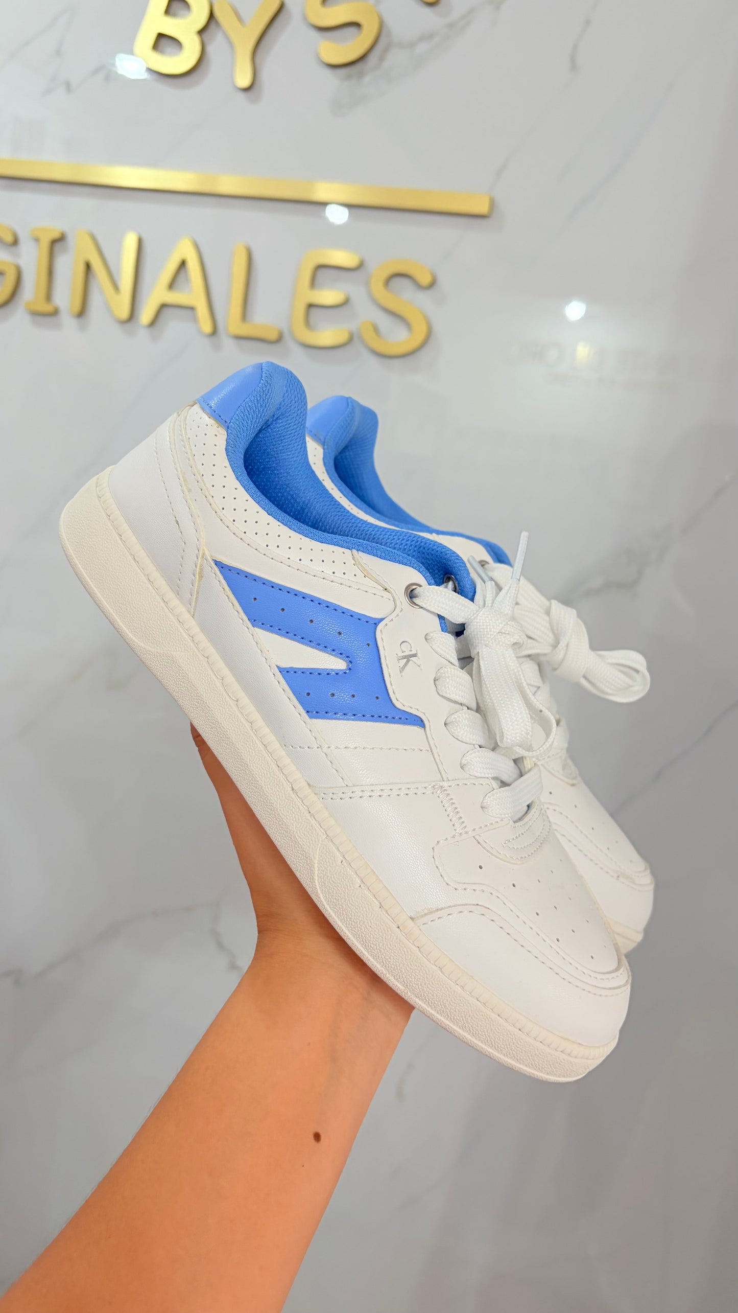 Tenis 5mx Blanco Y Azules Calvin Klein