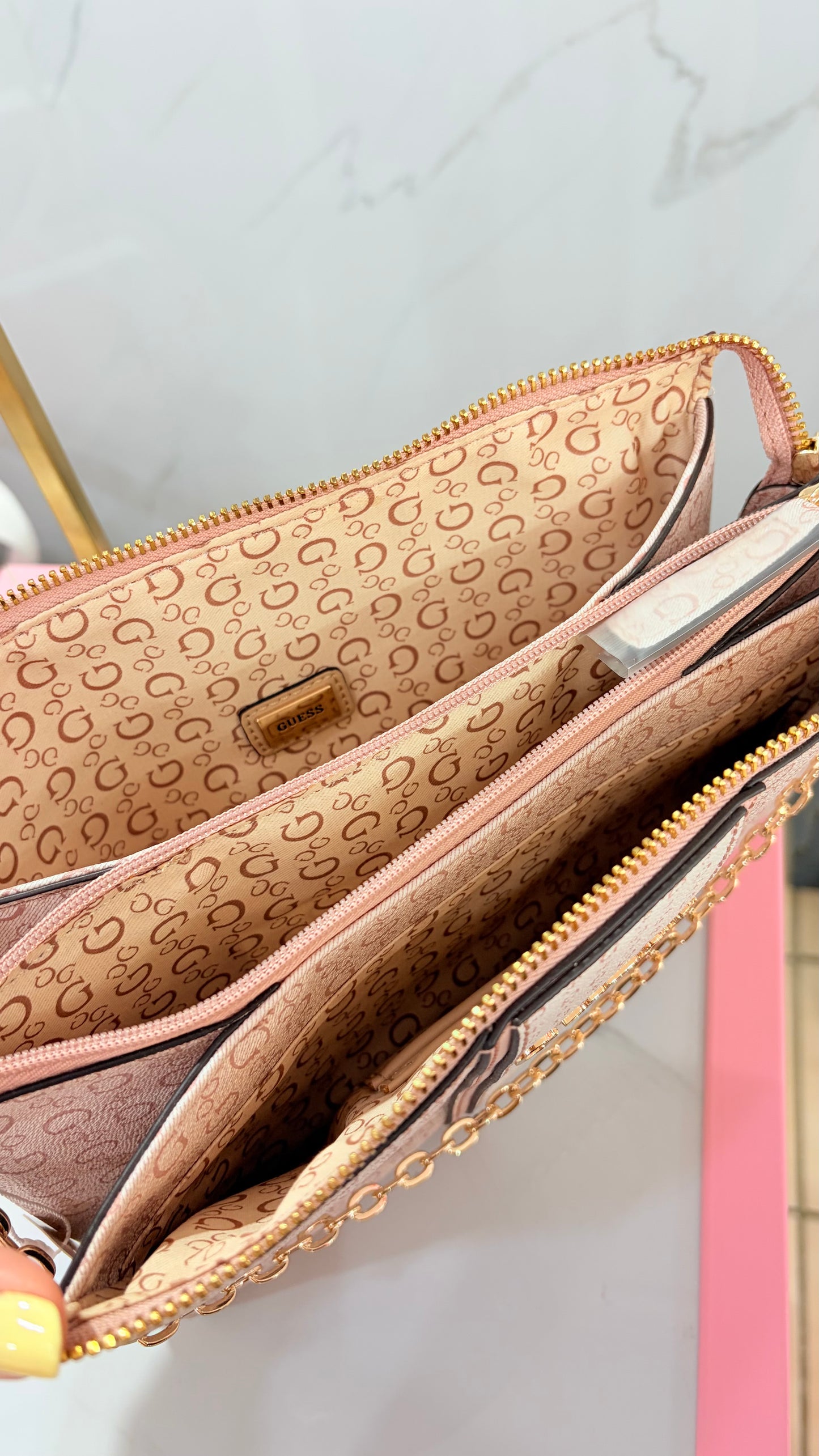 Bolsa Dama Crossbody Rosa Guess