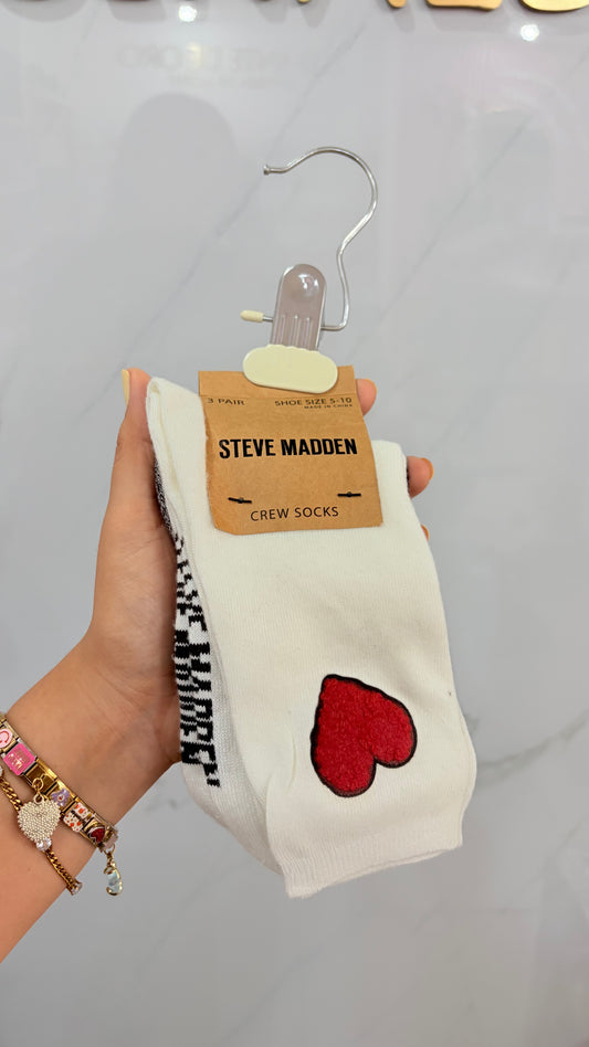 Calcetas Dama Blanco, Gris Y Negro Steve Madden