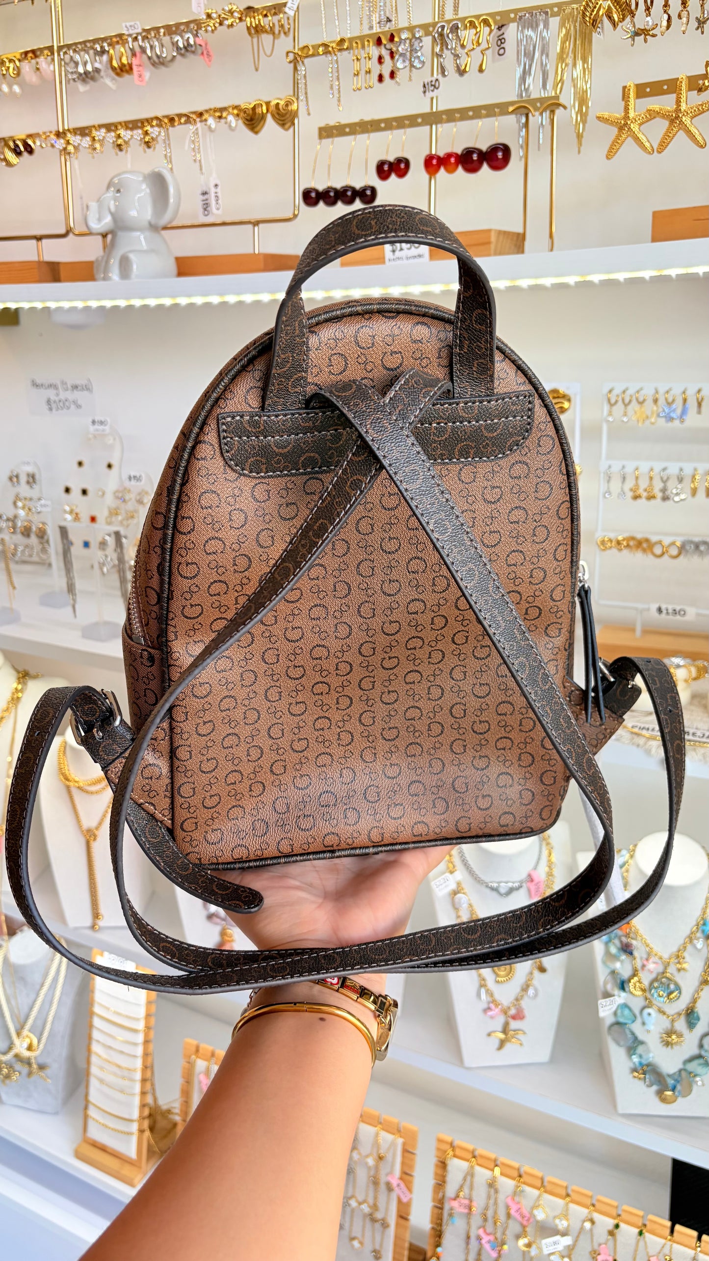 Mochila Dama Chica Chocolate Guess