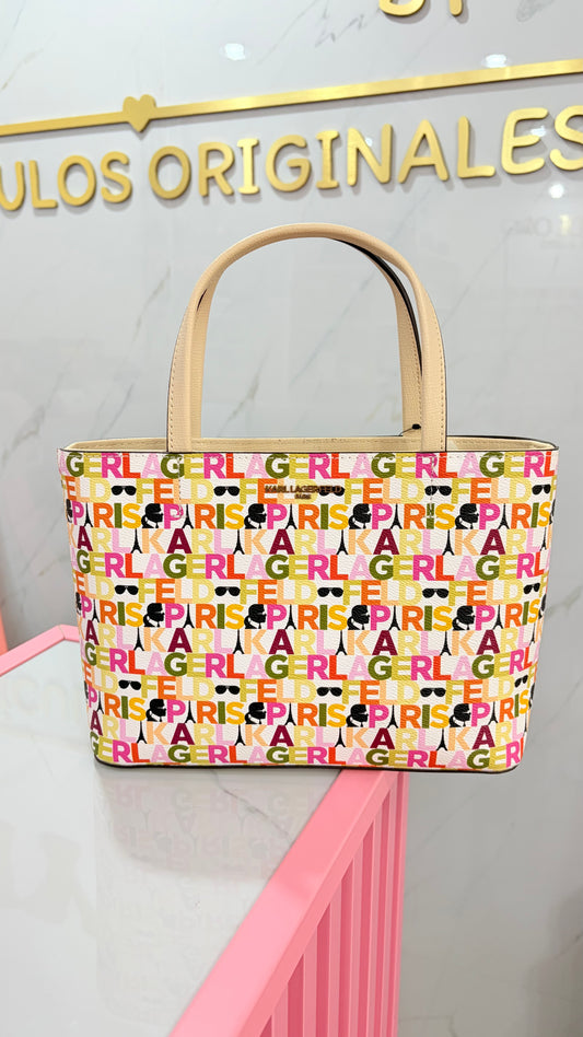 Bolsa Dama Crossbody Beige Y Colores Karl Lagerfeld