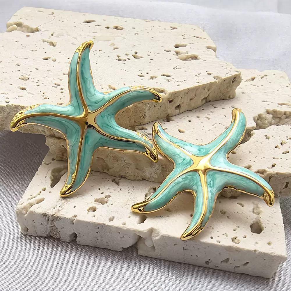 Aretes Mar Estrella Azul
