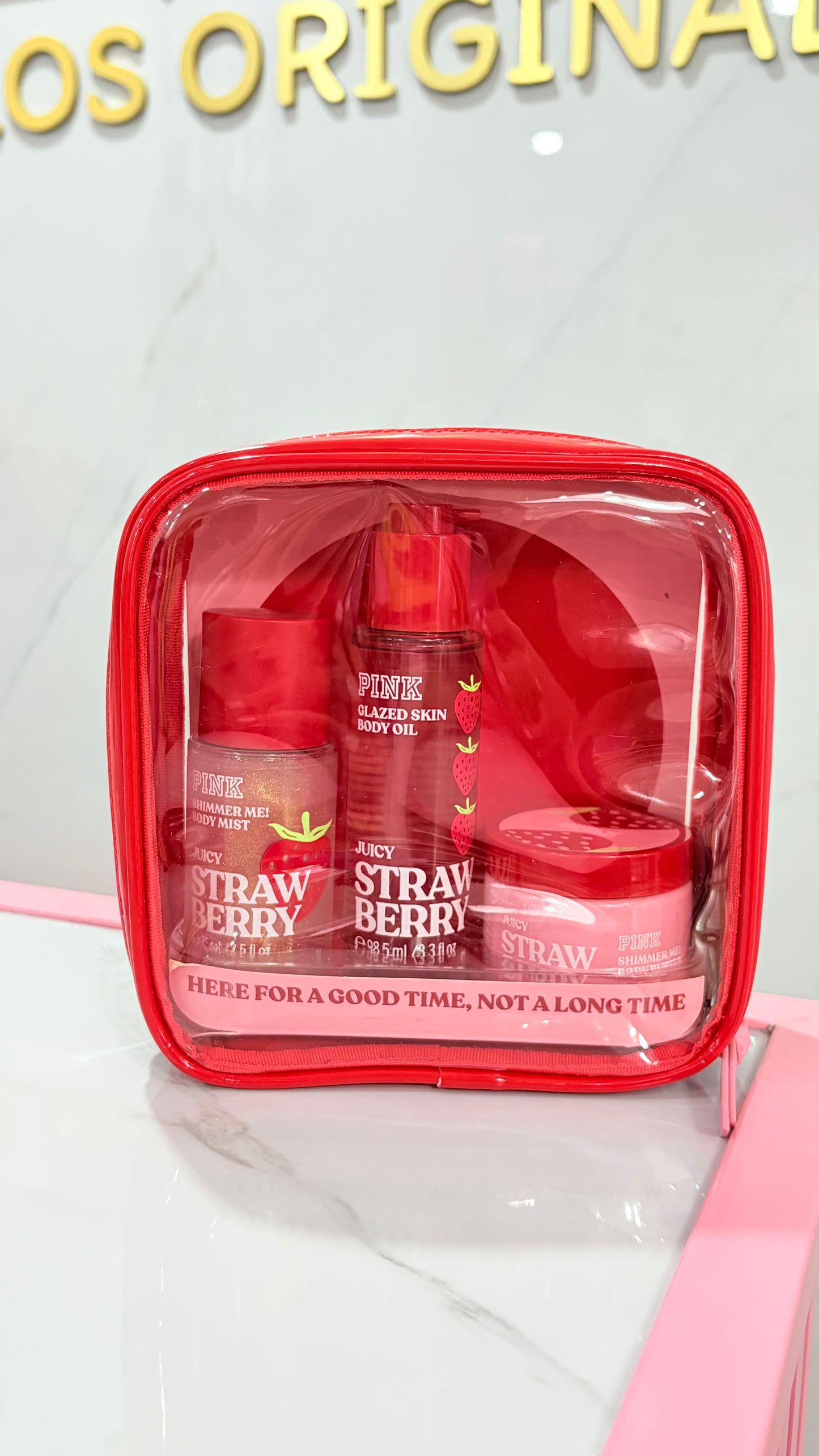 Set 3 Piezas Body Mist Shimmer, Body Oil Y Crema PINK