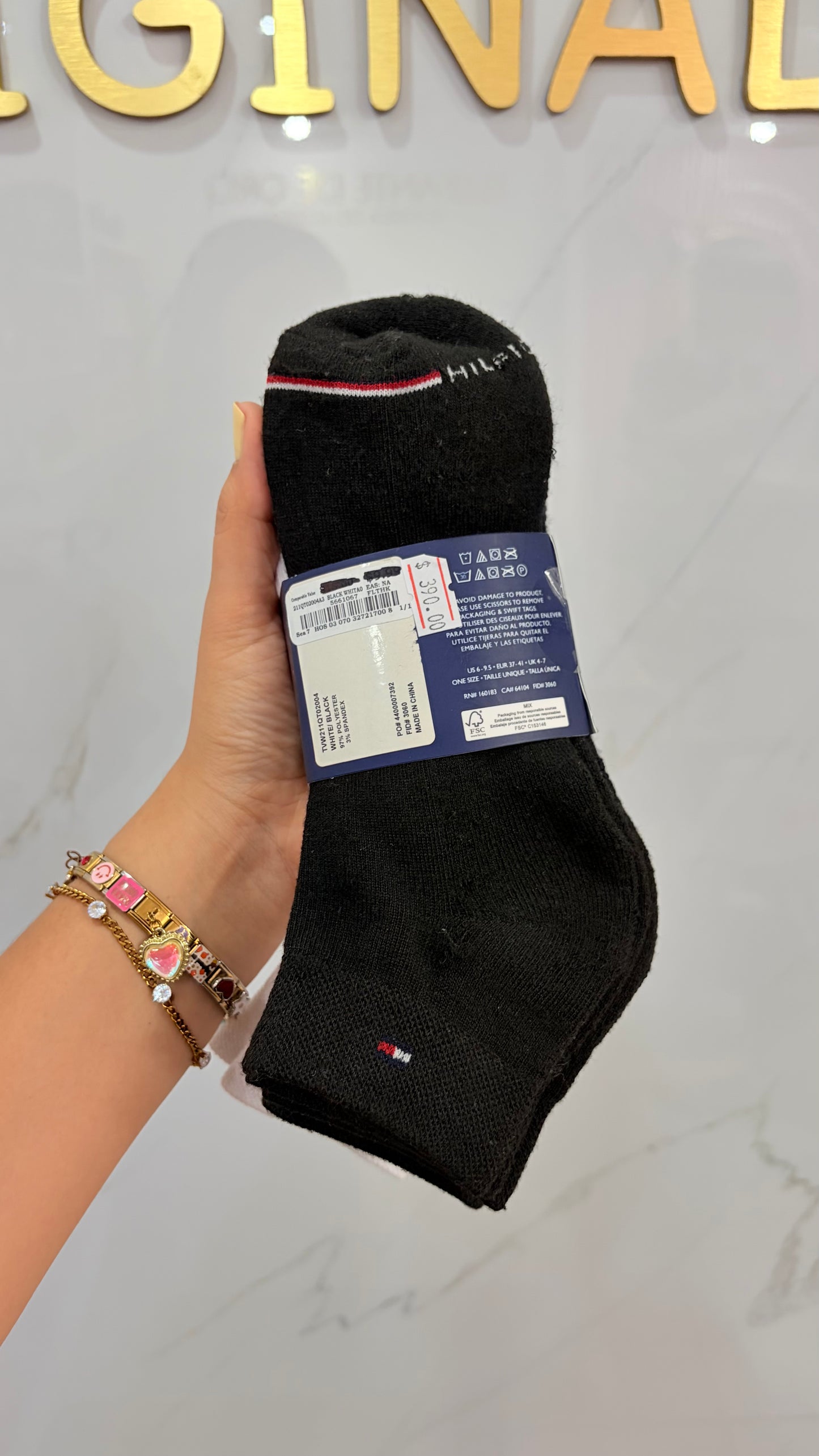 Calcetas Dama Blanco Y Negro Tommy Hilfiger