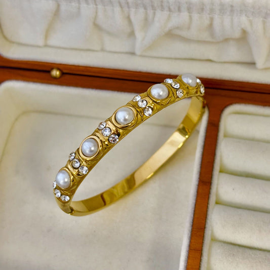 Brazalete Diana Piedra Y Perla