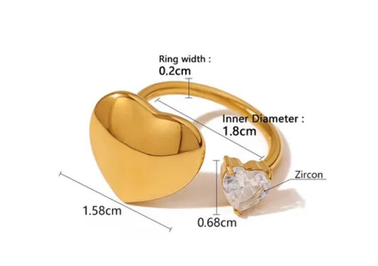 Anillo Corazones Brillo